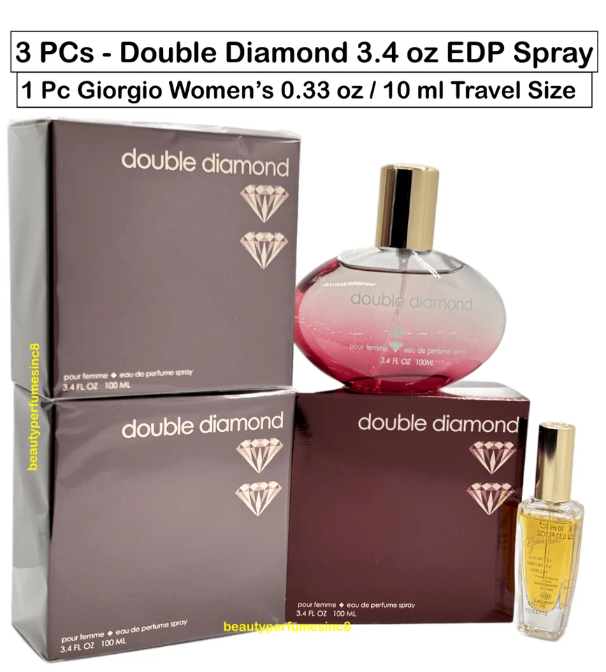 Lote de 4 piezas - Perfume en spray Double Diamond de YZY 3,4 OZ EAU DE PARFUM para mujer Foto 1 de 4