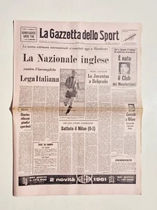 GAZZETTA DELLO SPORT 8 NOVEMBRE 1961 AMBURGO-MILAN HITCHENS MANCHESTER ENGLAND - Foto 1 di 1