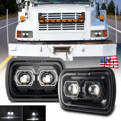 Pair H6054 7x6" LED Headlights for International Harvester 4700 4800 4900 8100 - Image 1 of 4
