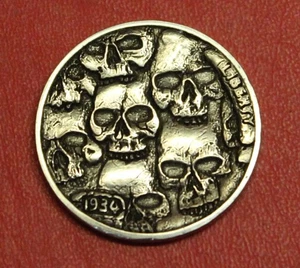 HOBO Buffalo Nickel Skulls Real US Nickel - Picture 1 of 2