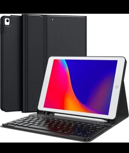 Chesona Folio Tastatur Hülle für iPad 9. Generation 2021 10,2" Stifthalter Schwarz - Bild 1 von 9