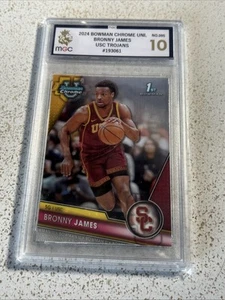 Bronny James Topps Basketball Card 1st Bowman Chrome Usc Trojans MGC 10 - Picture 1 of 2