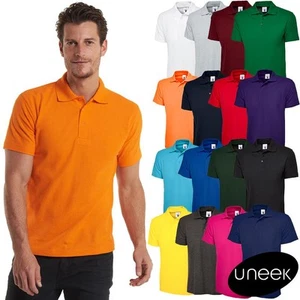 UNEEK Classic Unisex Polo Shirt UC101 Short Sleeve Casual Work Wear Top - Picture 1 of 23