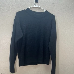 Quitte Pullover Baby Alpaka Wolle Rautenstich Rundhals Ärmel Oberteil schwarz Gr. L - Bild 1 von 8