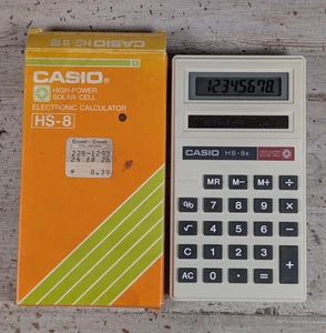 Casio HS-8B Solar Elektronischer Taschenrechner - Beige - mit Box - Vintage - Bild 1 von 9