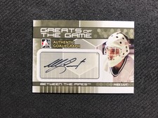 2009-10 ITG BETWEEN PIPES MIKE LIUT GREATS OF THE GAME GOALIEGRAPH AUTO #A-ML