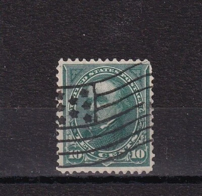 US Stamp 1894 Daniel Webster #258 Perf 12 Very Nice Fancy Cancel 10 Cent Lot 489 - Image 1 of 2