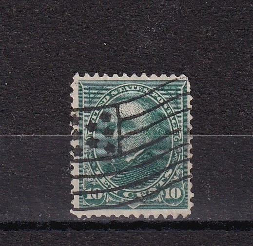 US Stamp 1894 Daniel Webster #258 Perf 12 Very Nice Fancy Cancel 10 Cent Lot 489 - Image 1 of 2