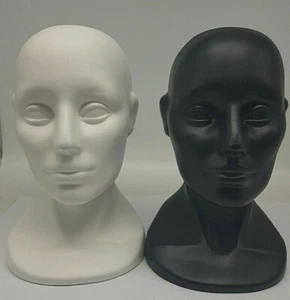 Maniquí cabeza maniquí de plástico duro para hombres color blanco y negro sombrero MASCARILLA GAS exhibición - Imagen 1 de 5
