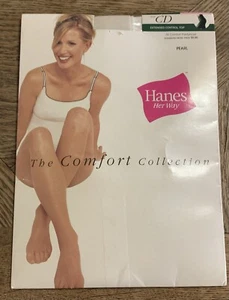 Hanes Her Way Comfort Collection Pearl Pantyhose Sz CD Control Top Vtg - Picture 1 of 3
