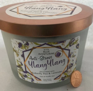 Anti Stress Ylang Ylang Scented Candle With Butterfly Pea , Lavender And Blue Av - Picture 1 of 6