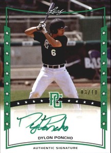 2014 Leaf Perfect Game Showcase Autographs Green #ADP3 Dylon Poncho /10