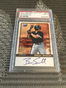 2001 BOWMAN DRAFT PICKS BRIAN SPECHT ANGELES AUTOGRAPH ROOKIE CARD PSA 9 MINT - Picture 1 of 12