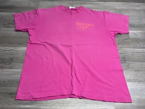 Vintage Panama Jack 90s Graphic T-Shirt Neon Pink Single Stitch Made in USA XL - Bild 1 von 10