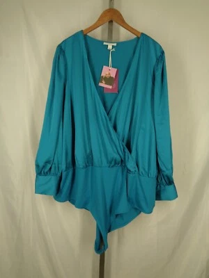 Body Sergio Hudson Target verde azulado satinado talla grande 4X nuevo Foto 1 de 4