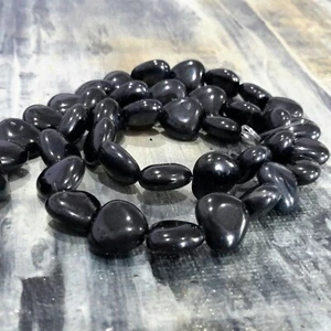 Ágata negra natural, corazón, 10x10x5 mm, aproximadamente 40 piezas, correo gratuito, vendedor de OZ - Imagen 1 de 3