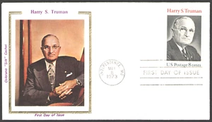 First Day Cover USA 1973 HARRY S. TRUMAN Colorano Silk Cachet Independance MO PM - Picture 1 of 1