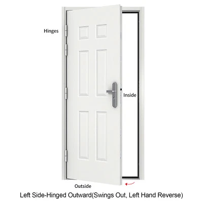 Puerta de seguridad de acero de montaje rápido 36" con marco y accesorios Foto 1 de 4