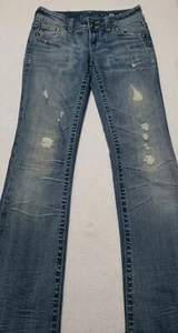 Miss Me JP4009BC Womens 26 Boot Cut Distressed Flap Pocket Light Wash Blue Jeans - Imagen 1 de 12