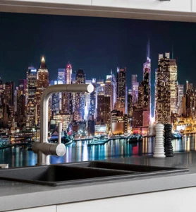 Küchenrückwand selbstklebend Skyline Spritzschutz Folie - Bild 1 von 8