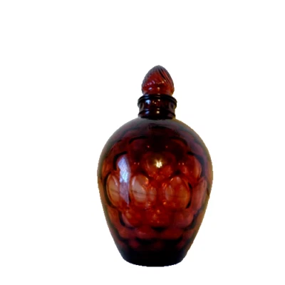 RUBY RED GLASS COIN SPOT GINGER JAR WITH LID 10.5 x 6 IN - Image 1 of 4