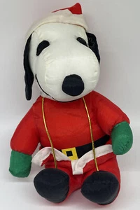 Vintage Christmas Snoopy Plush, santa snoopy plush, vtg plush toys Peanuts plush - Picture 1 of 5