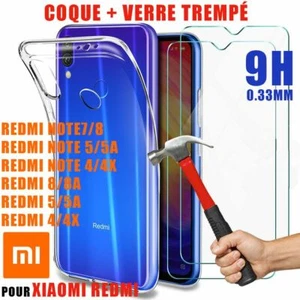 COQUE ETUI XIAOMI REDMI NOTE 8T/8/7/6/5/PRO 5/5A/5/4X+ VITRE VERRE TREMPE - Photo 1/13