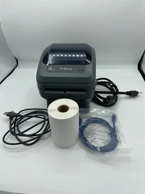 Zebra ZP450 Ethernet/USB Thermal Label Printer w free Labels & Cable REFURBISHED - Image 1 of 4