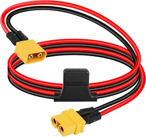 12AWG XT60 Stecker Auf XT60 Buchse Verlängerungskabel Mit 30A Sicherung Silikond - Bild 1 von 12