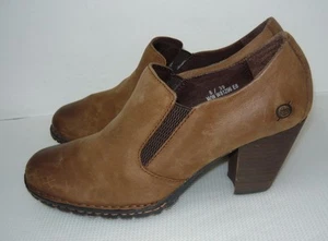 BORN Brown Leather Buckle Mary Jane Flat Slip On Shoe Womens 9 40.5 M EUC LN - Picture 1 of 8