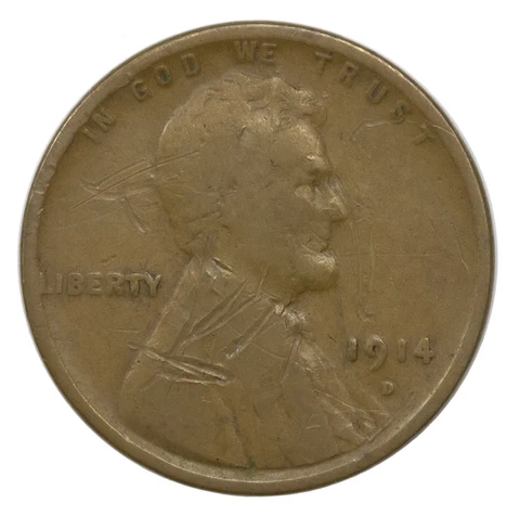 1914 -D Lincoln Wheat Cent Penny see photos (AP 44141) Cover