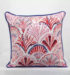 allen + roth 16" Paisley Coral Springs Square Throw Pillow - Picture 1 of 3