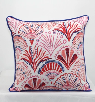 allen + roth 16" Paisley Coral Springs Square Throw Pillow - Image 1 of 3