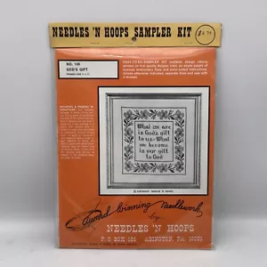 Vintage Needles n Hoops Cross Stitch No 149 Gods Gift Sampler Kit NOS - Picture 1 of 6