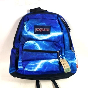 Brand New Blue White JanSport Cross Town Plus 17" Backpack Electric Bolts - Picture 1 of 5