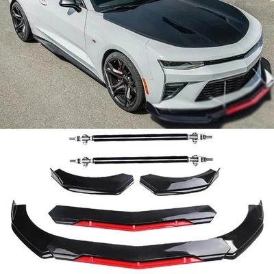 For Chevrolet Camaro1LT/LT/ZL1 Front Bumper Lip Splitter Spoiler Gloss Black R B Foto 1 de 4
