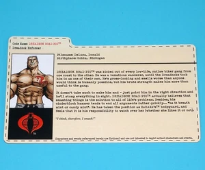 2004 GI JOE ROAD PIG v4 FILE CARD DREADNOK RAMPAGE CON HASBRO CONVENTION - Picture 1 of 1