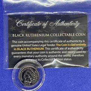 1905 BLACK RUTHENIUM INDIAN HEAD CENT PENNY COA - Picture 1 of 6