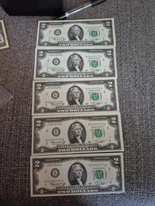 Lot Of 5 1976 Consecutive Serial Numbers. ***some Serial Numbers Are Misaligned - Picture 1 of 7