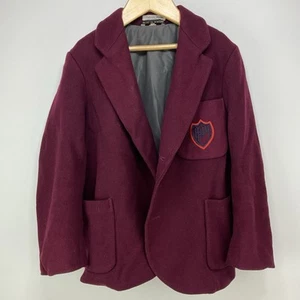 Vintage 50er Jahre Kinder Burgunder Wolle Schulblazer Schulfarben Ltd - Bild 1 von 10