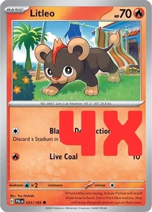 4X Juego de Cartas Coleccionables Pokémon Littleo Escarlata y Violeta Paldea Evolucionado 031/193 Regular 2023 Casi Nuevo - Imagen 1 de 1