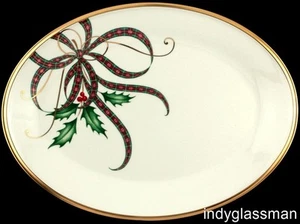 Lenox (USA) HOLIDAY NOUVEAU RIBBON Oval Serving Platter (2 left) - Picture 1 of 10