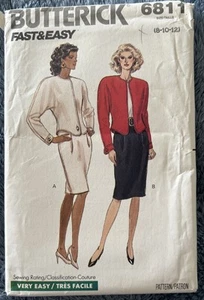 Chaqueta, top y falda Butterick Misses tallas 8-12 patrón sin cortar 6811 - Imagen 1 de 2