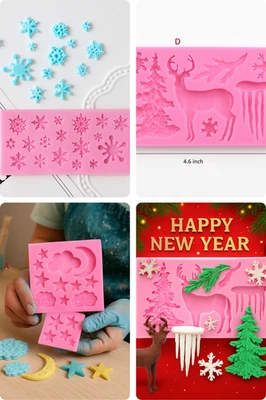 Lindos moldes de silicona para nubes, luna y estrellas - perfectos para manualidades de resina, fabricación de velas Foto 1 de 4