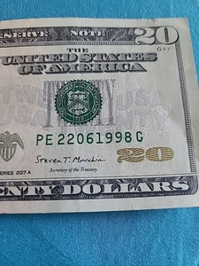 1998 BIRTHDAY NOTE $20 Twenty Dollar FANCY SERIAL NUMBER 22061998 22 June 1998 - Picture 1 of 4