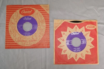2 Gene Vincent Capitol Records 45 rpms, "Be-Bop-A-Lula" and "Lotta Lovin"  - Image 1 of 4