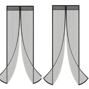 2x Mosquito Door Net Mesh Screen Bug Pet Patio Hands Free Magnetic Magic Closer