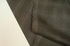 4 yds UK Wool Flannel Fabric Super 120s Suiting 8.5 oz Gray Plaid 146" BTP