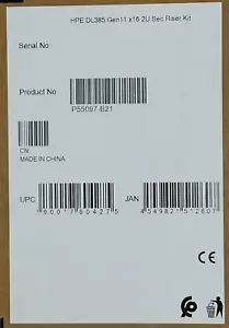 HPE Proliant P55097-B21 DL385 Gen11 2U x16 Secondary Riser Kit G11 - Picture 1 of 4
