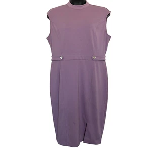 New York & Company Lilac Sleeveless Sheath Crepe Dress w/ waist detail Size XXL - Picture 1 of 15